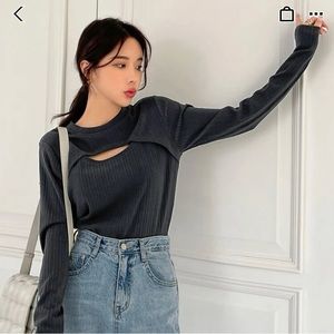 cut out front 2 in 1 tee